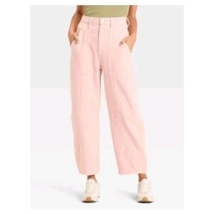 100% Cotton High Rise Easy Barrel Pink Jeans Size 14